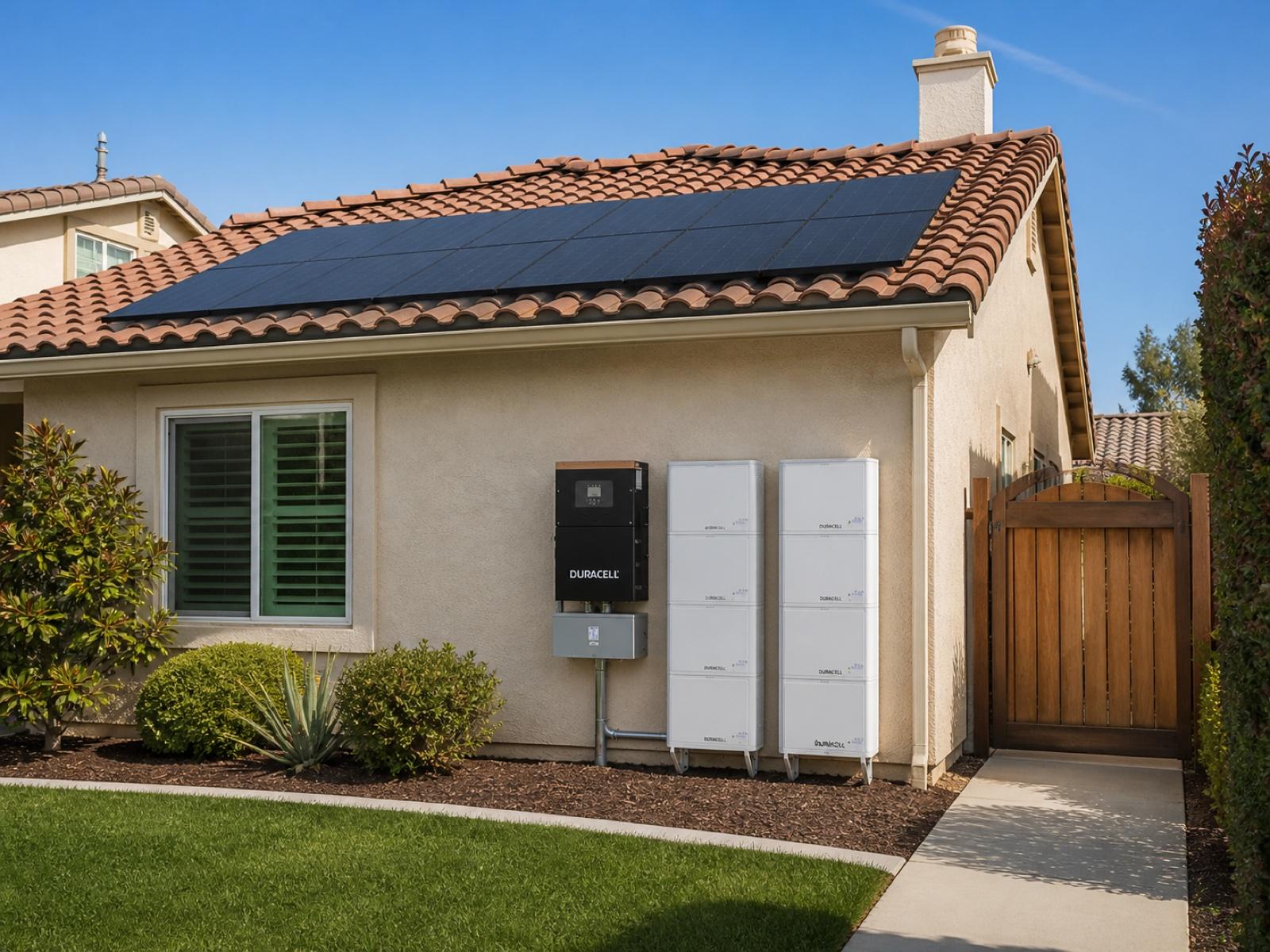 California home with rooftop solar and a Duracell Max Hybrid battery system, SOLRITE Energy California