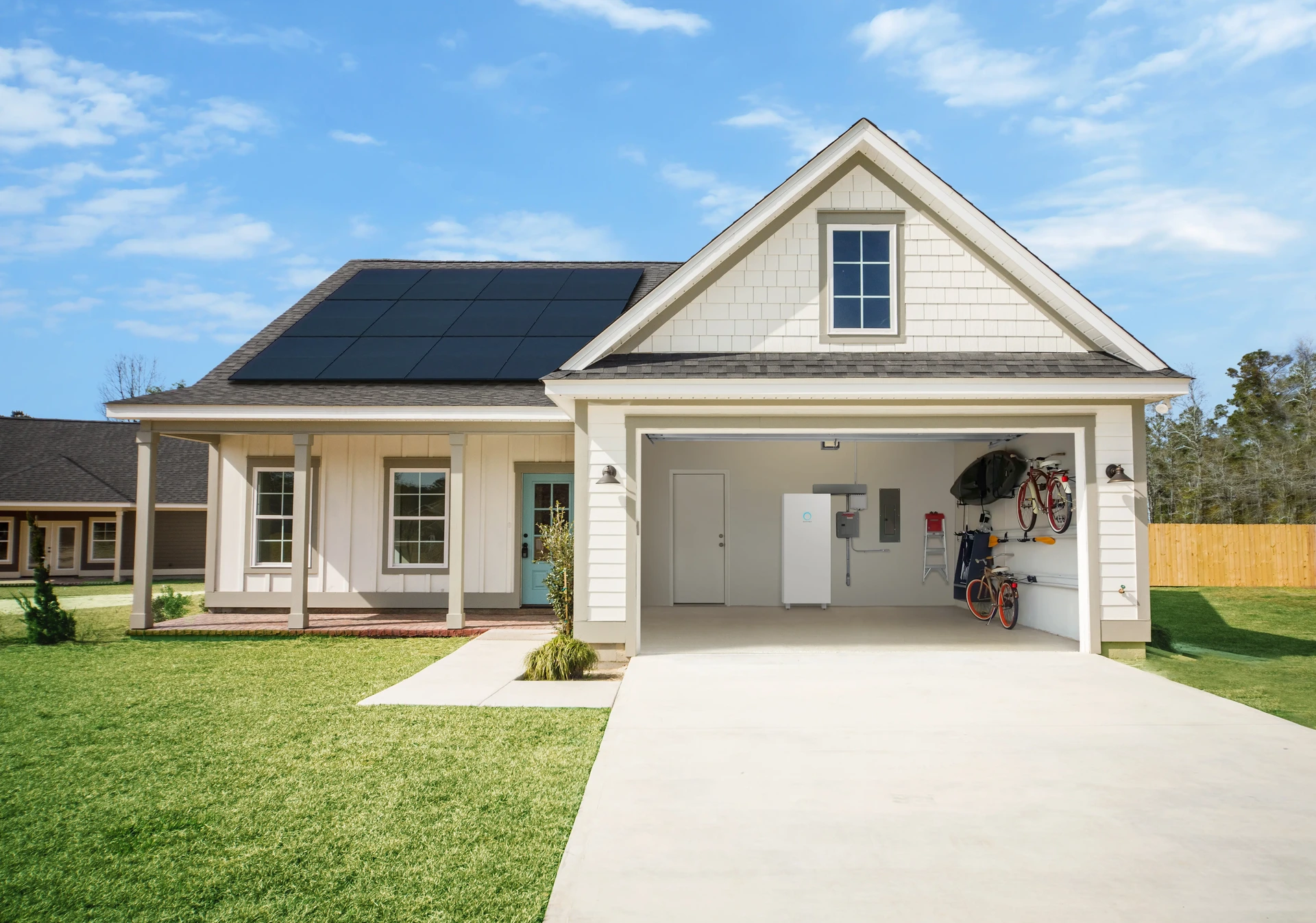A-frame home with solar panels and sonnen battery storage installed by SOLRITE Energy