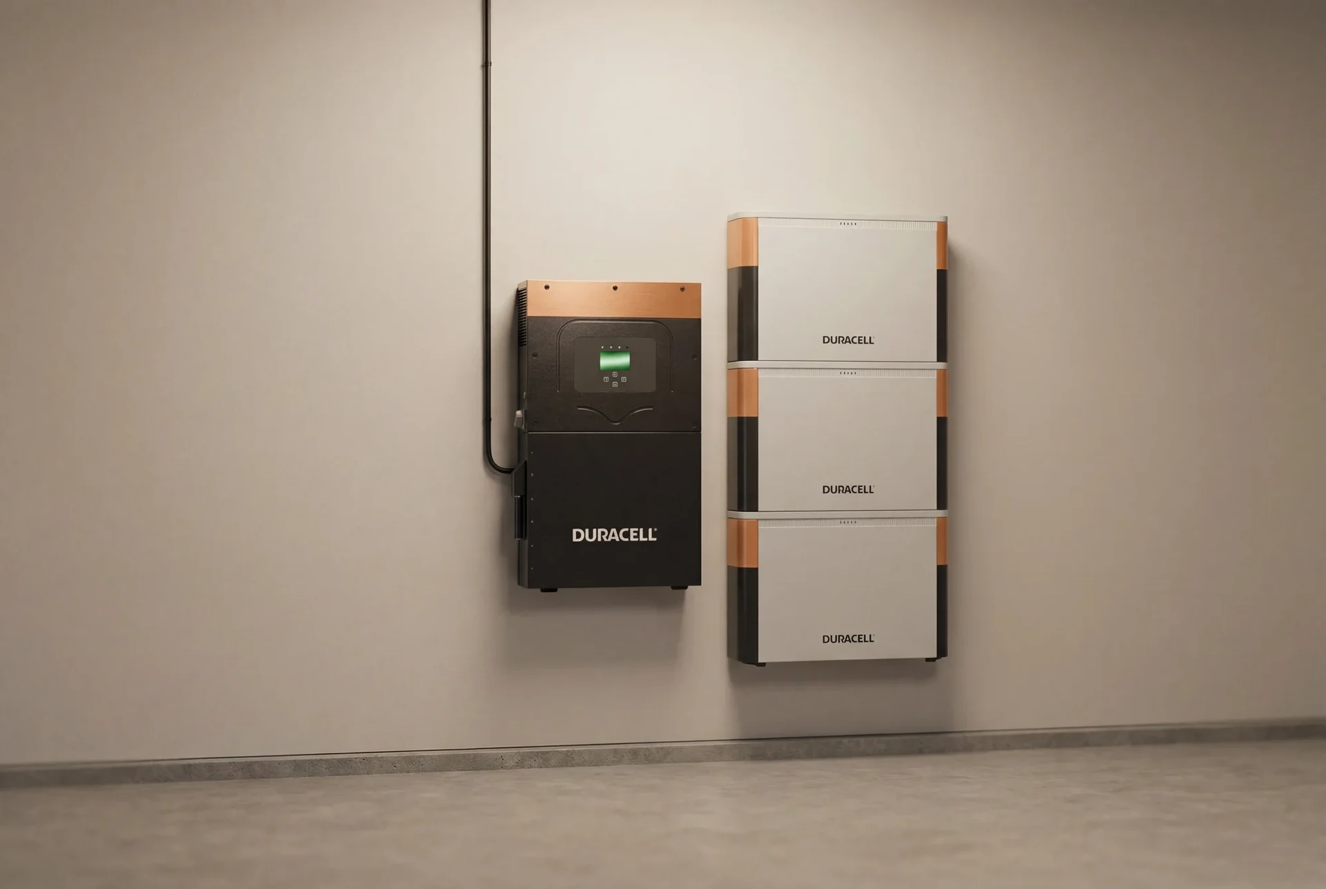 Duracell battery storage installed in a residential garage, SOLRITE Energy